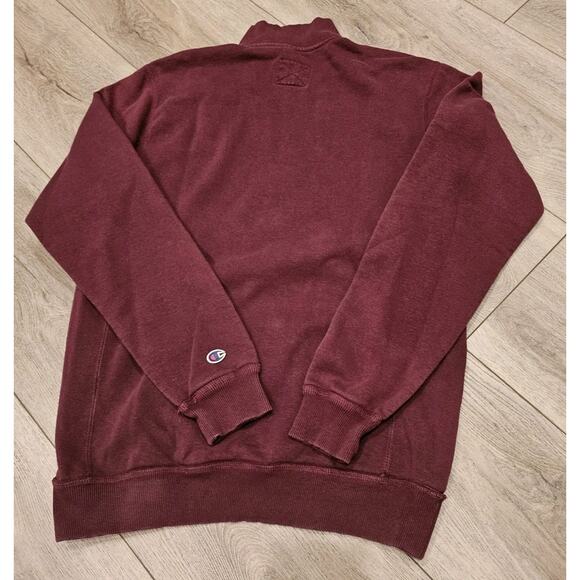 Champion Boston College Maroon 1/4 Zip Heavy Sweatshirt Pullover Sz L - Picture 10 of 10